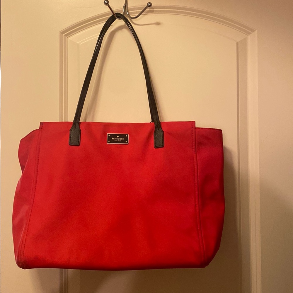 kate spade red nylon tote